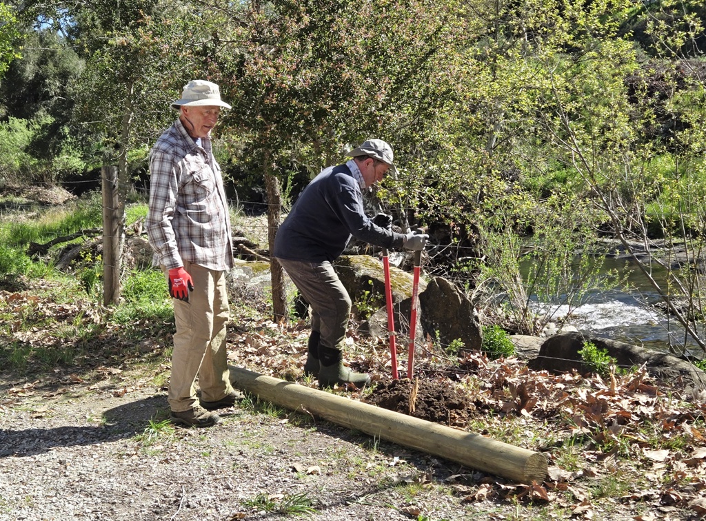 Clem and Bob digging the post hole!